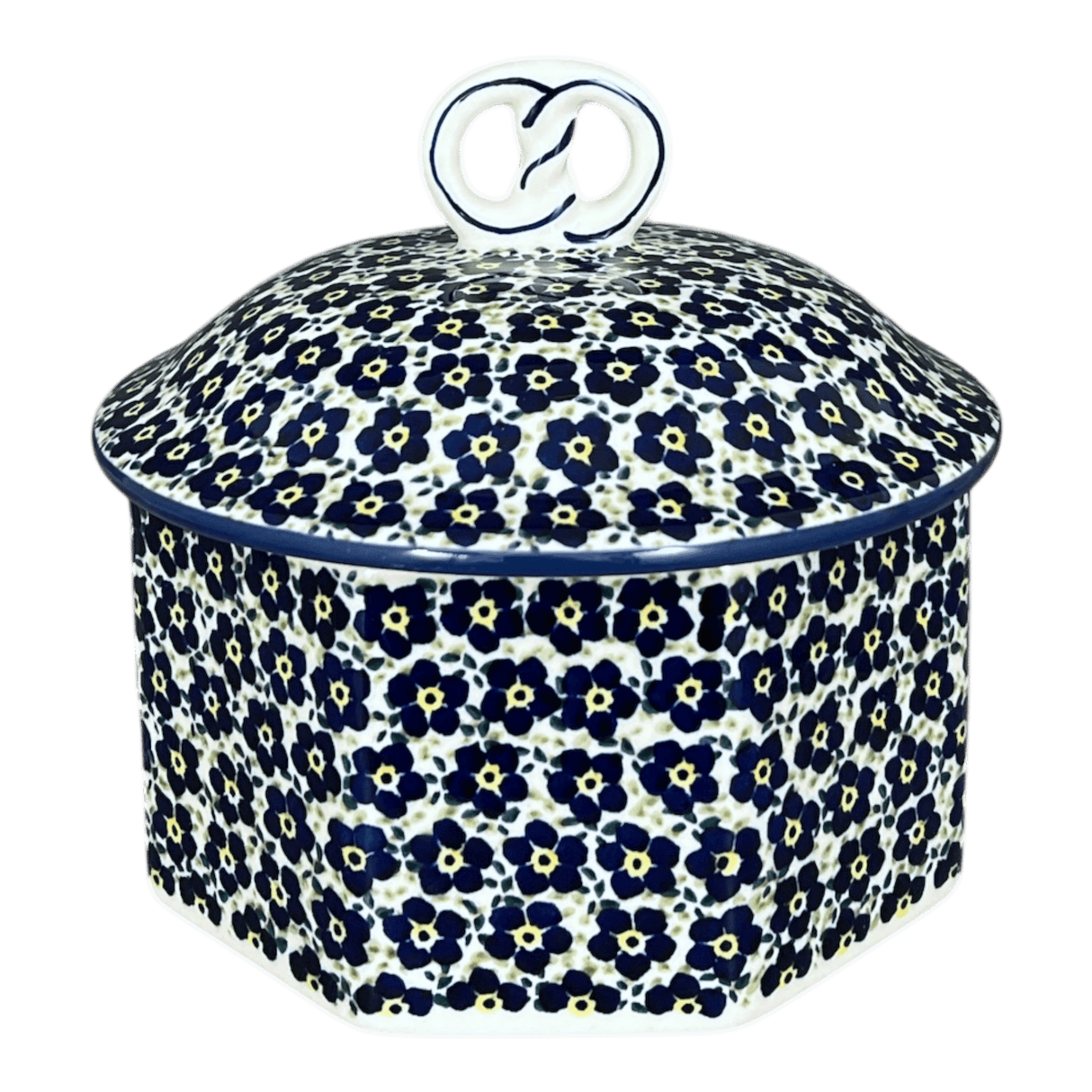 Box, Large Pretzel, 7" in "Floral Revival Blue" by Manufaktura | P108U-MKOB