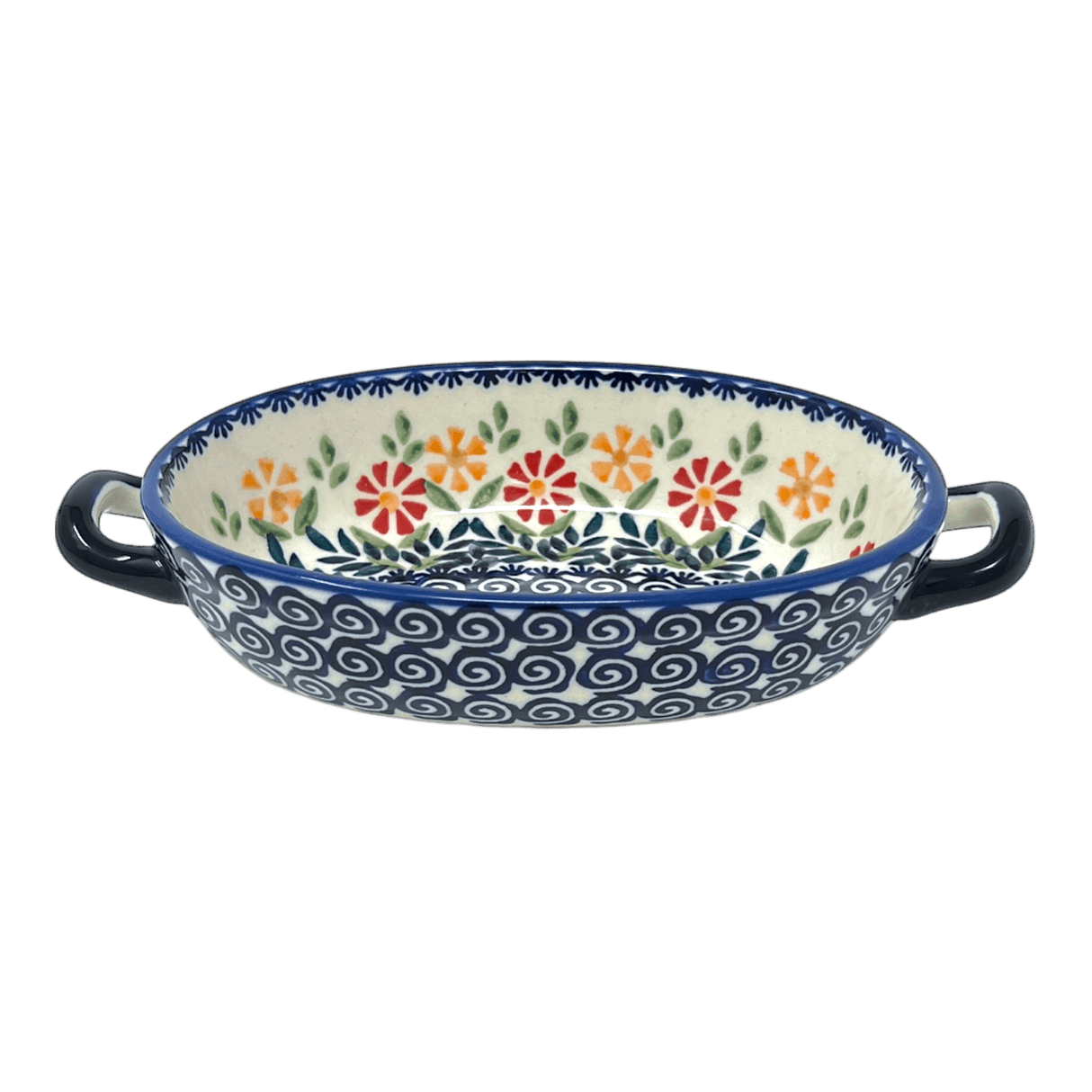 Baker, Oval, Handles, Small 8.5" x 4.75" in "Flower Power" by Manufaktura | P138T-JS14