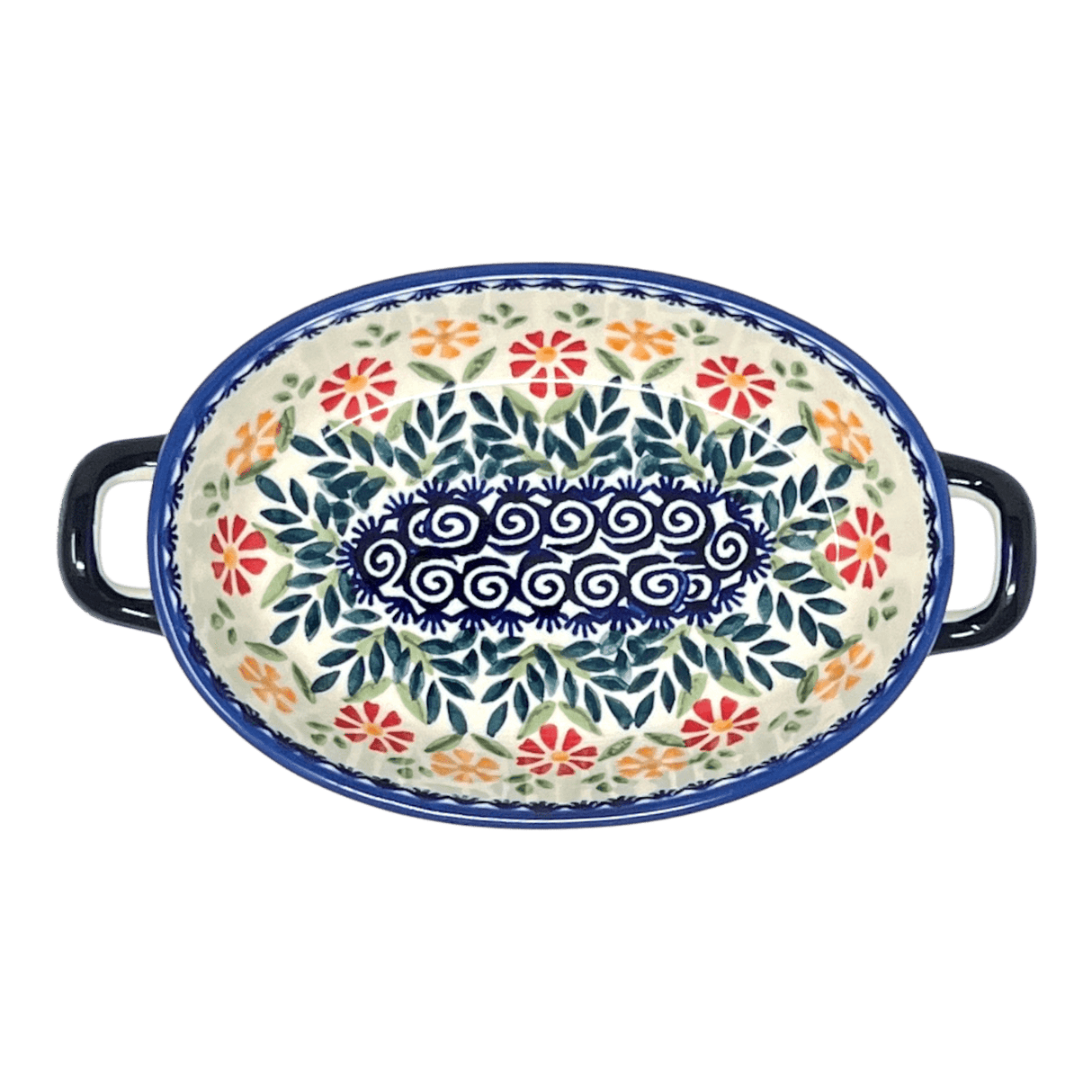 Baker, Oval, Handles, Small 8.5" x 4.75" in "Flower Power" by Manufaktura | P138T-JS14