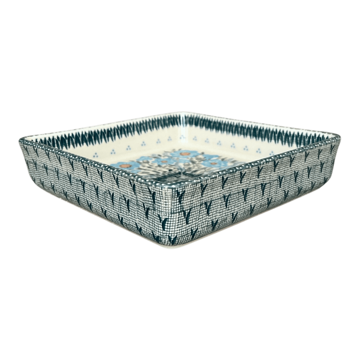 Baker, Square, 8" in "Baby Blue Blossoms" by Manufaktura | P151S-JS49