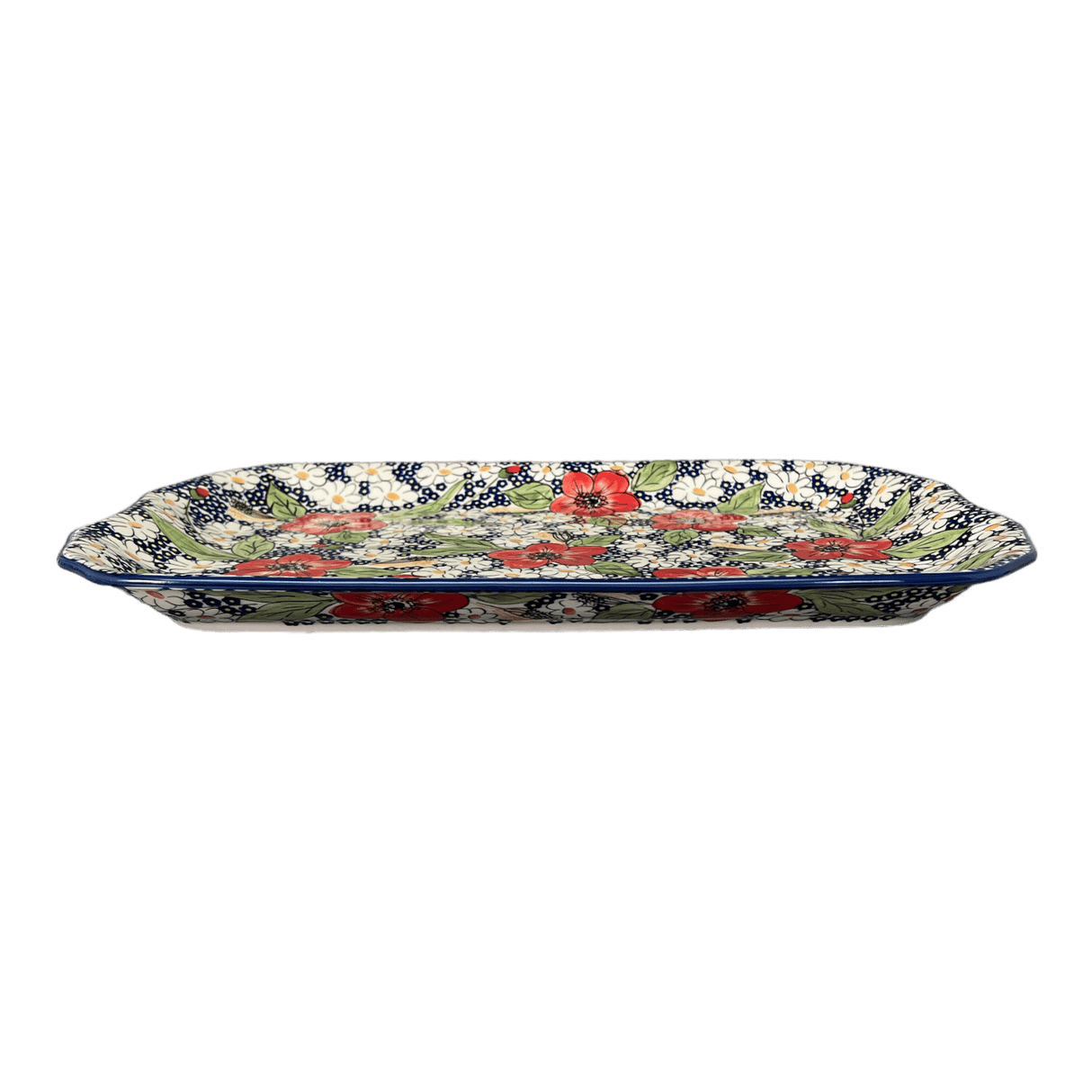 Platter, Rectangular, 11.5" x 17" in "Poppies & Posies" by Manufaktura | P158S-IM02