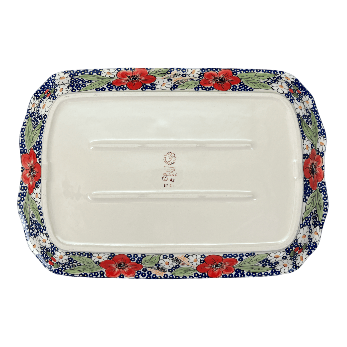 Platter, Rectangular, 11.5" x 17" in "Poppies & Posies" by Manufaktura | P158S-IM02
