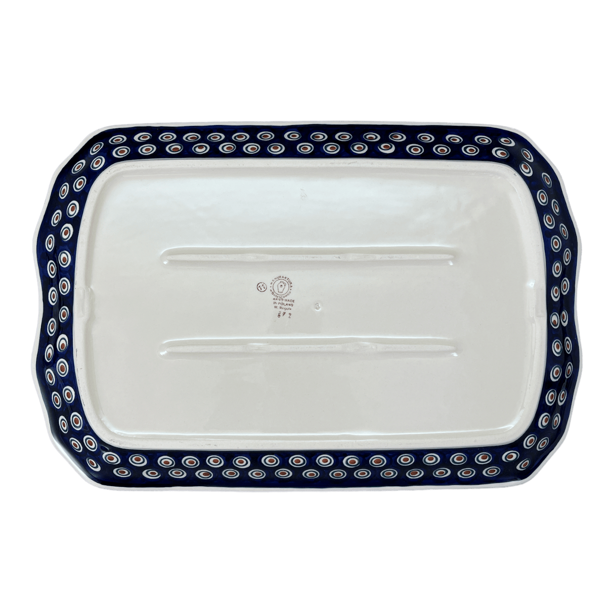 Platter, Rectangular, 11.5" x 17" in "Peacock" by Manufaktura | P158T-54