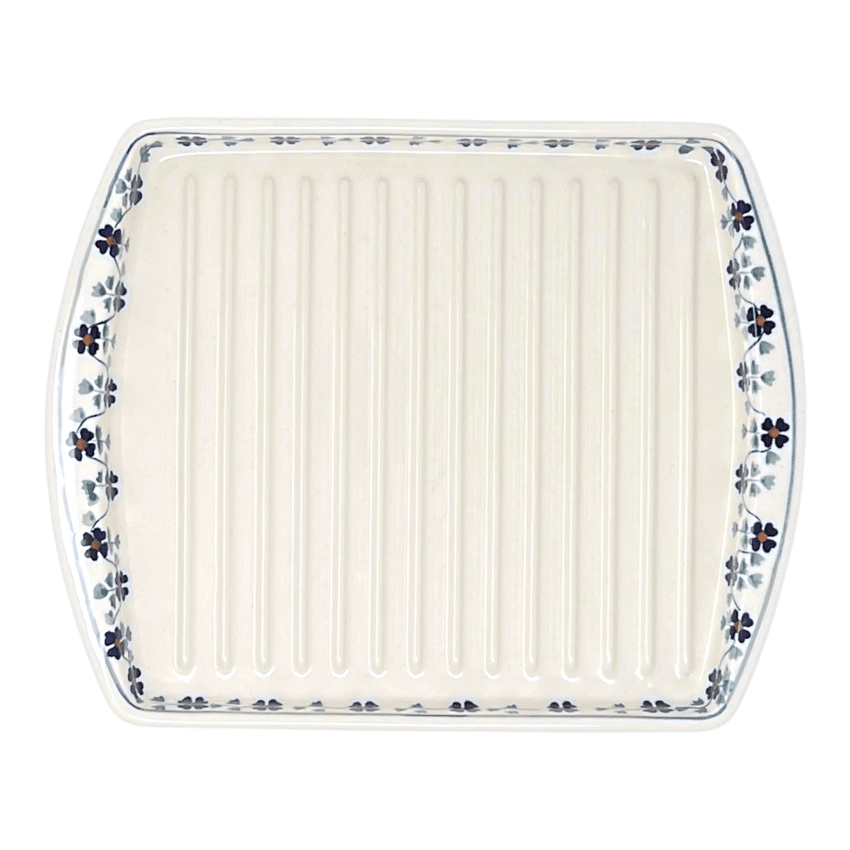 Tray, Bacon, 8.25" x 10.5" in "Woven Pansies" by Manufaktura | P191T-RV