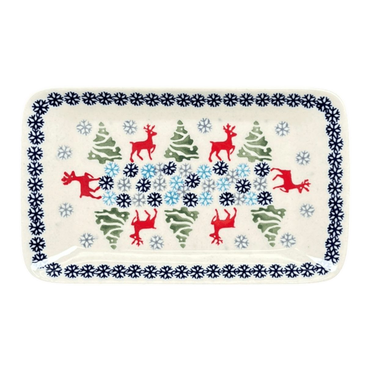 Tray, Rectangular, 8.25" x 5" in "Reindeer Games" by Manufaktura | P201T-BL07