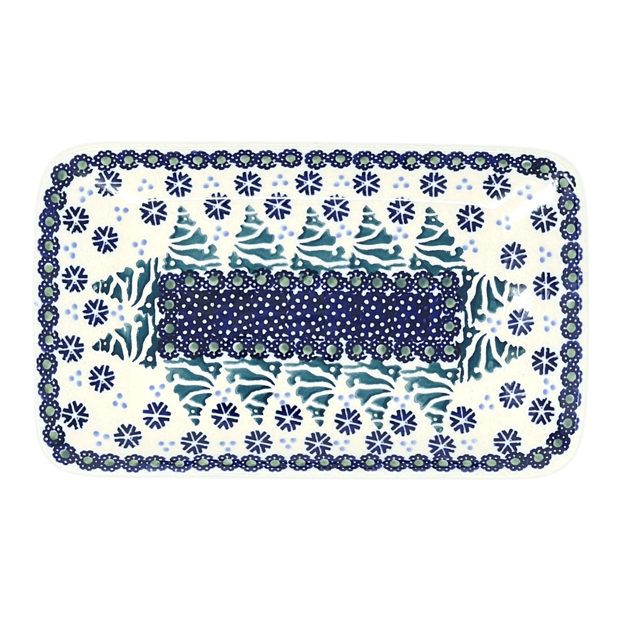 Tray, Rectangular, 8.25" x 5" in "Snowy Pines" by Manufaktura | P201T-U22