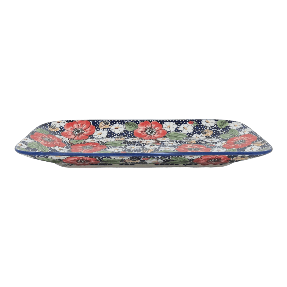 Platter, Rectangular, 14" x 8" in "Poppies & Posies" by Manufaktura | P202S-IM02