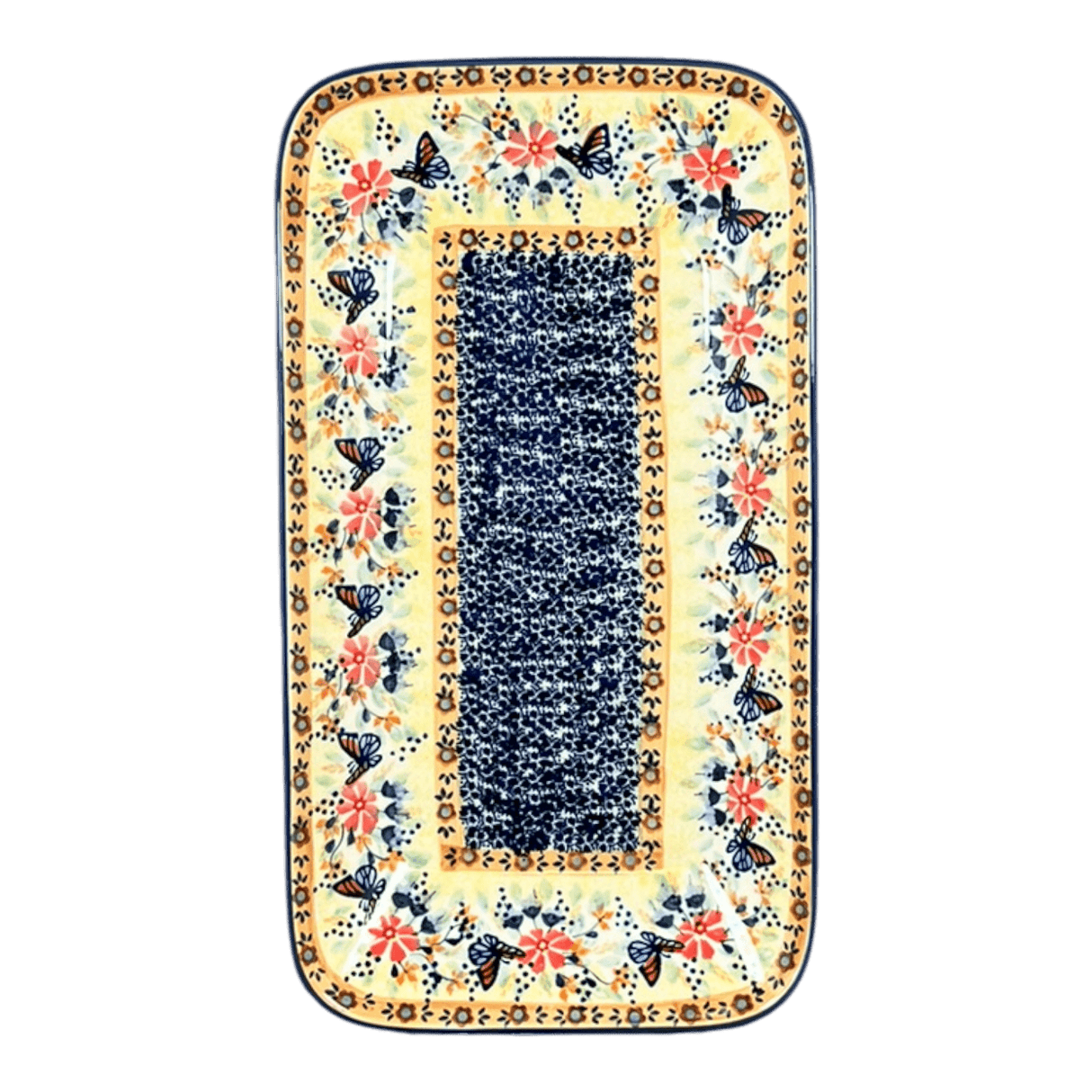 Platter, Rectangular, 14" x 8" in "Butterfly Bliss" by Manufaktura | P202S-WK73