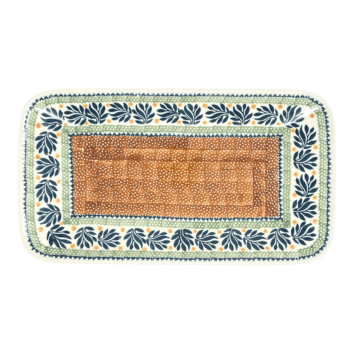 Platter, Rectangular, 14" x 8" in "Jungle Flora" by Manufaktura | P202T-DPZG