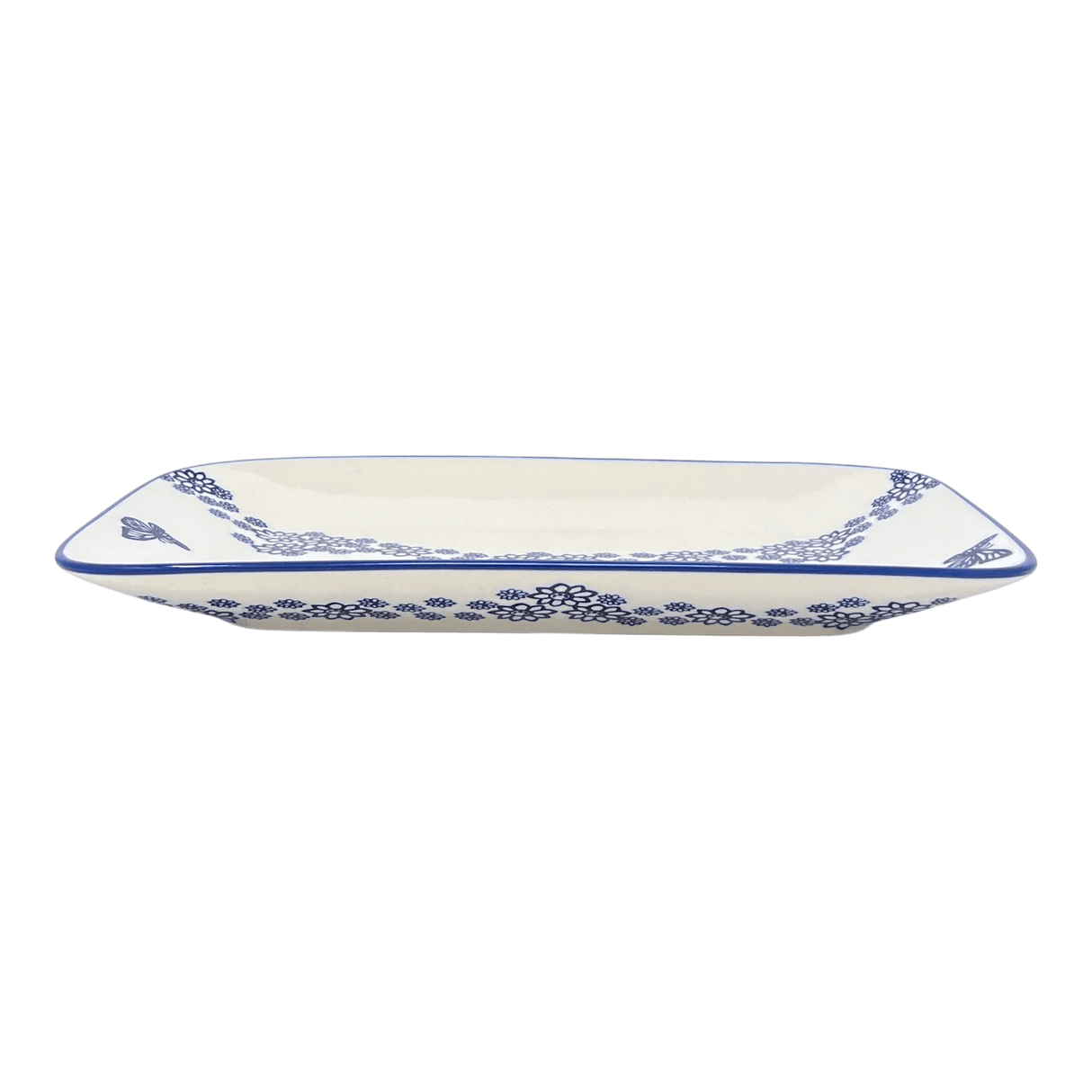 Platter, Rectangular, 14" x 8" in "Butterfly Garden" by Manufaktura | P202T-MOT1