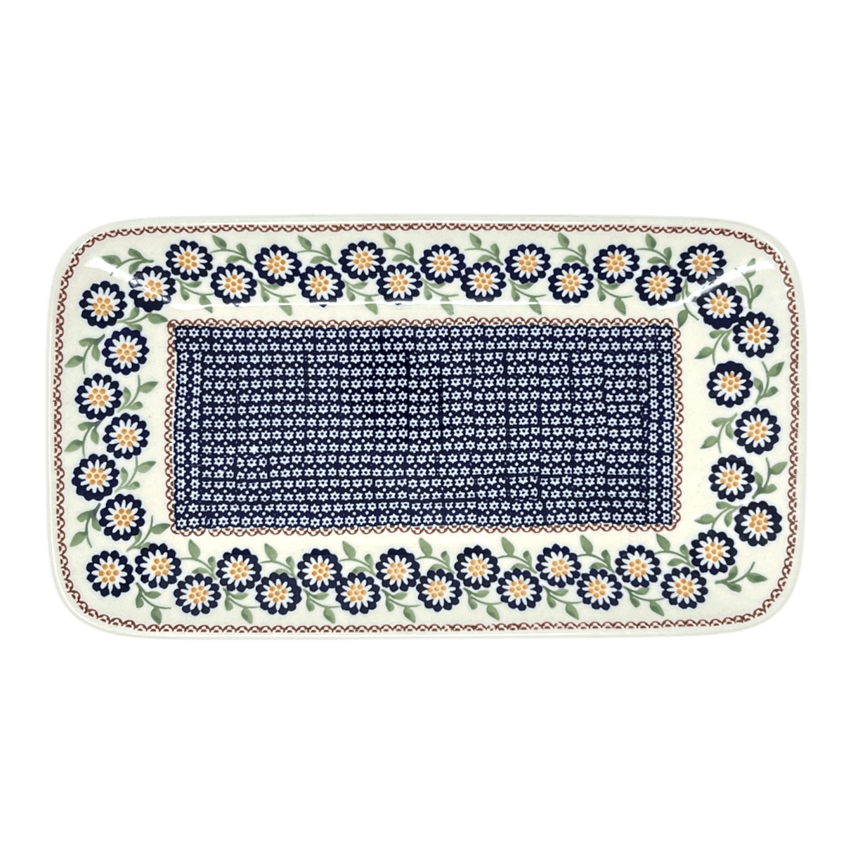 Platter, Rectangular, 14" x 8" in "Mums the Word" by Manufaktura | P202T-P178