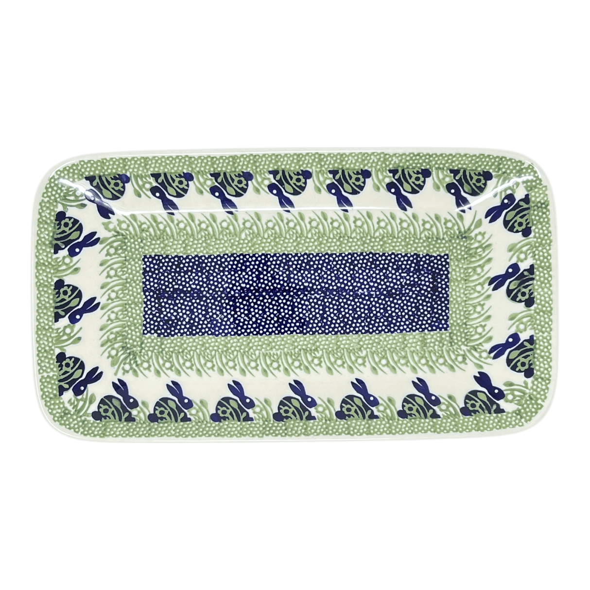 Platter, Rectangular, 14" x 8" in "Bunny Love" by Manufaktura | P202T-P324