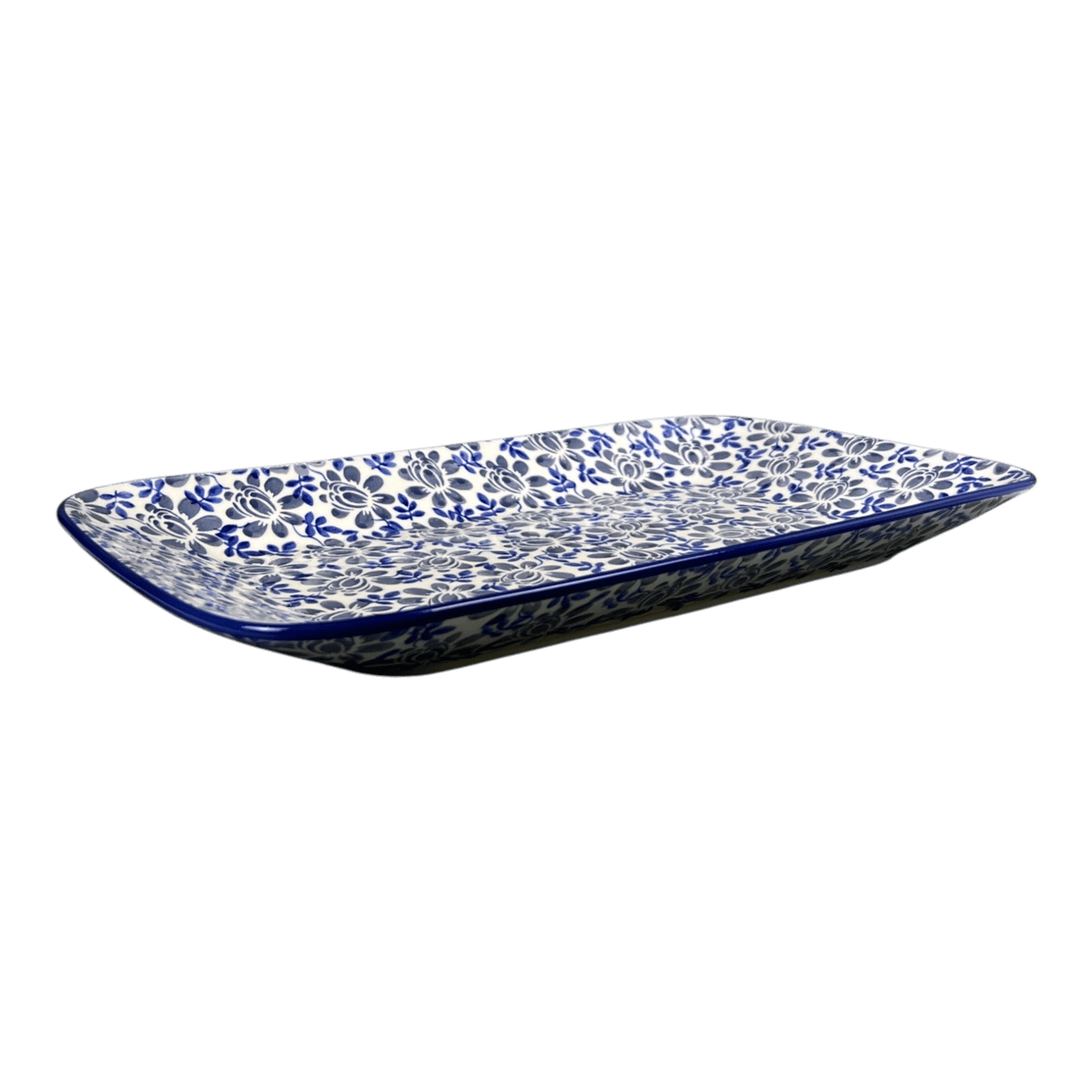 Platter, Rectangular, 14" x 8" in "English Blue" by Manufaktura | P202U-AS53