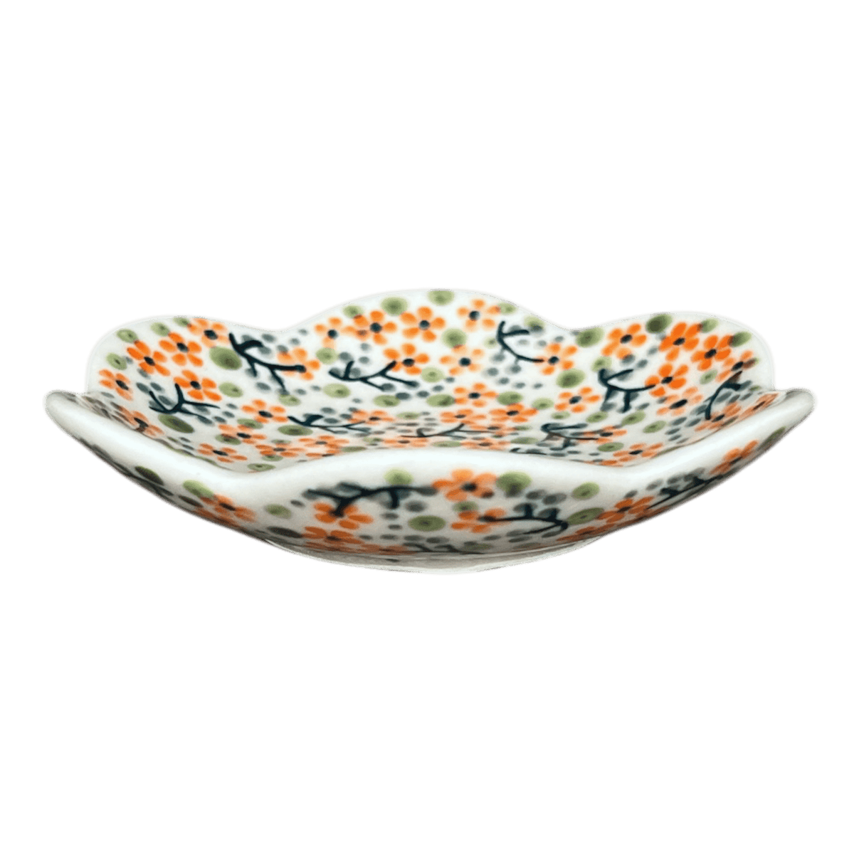 Bowl, Scalloped, Shallow, 4.25", (P205) in "Peach Blossoms" by Manufaktura | P205S-AS46