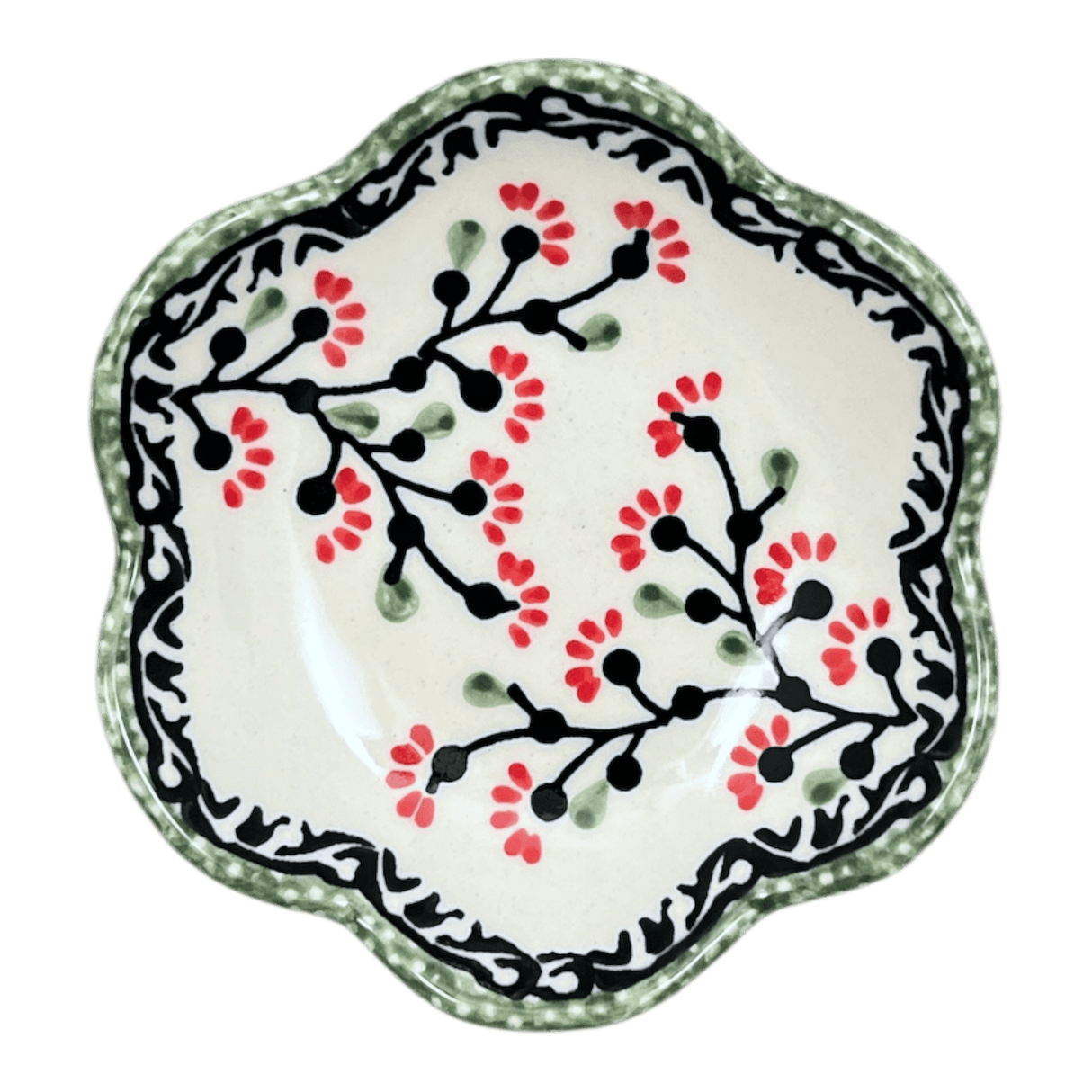 Bowl, Scalloped, Shallow, 4.25", (P205) in "Cherry Blossoms" by Manufaktura | P205S-DPGJ