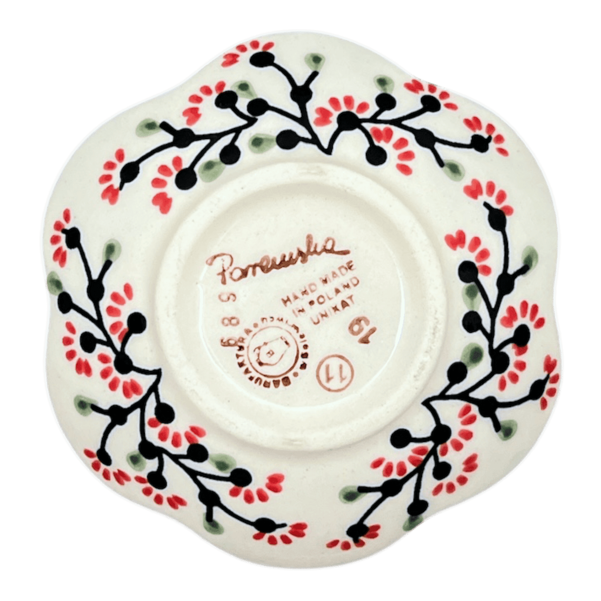 Bowl, Scalloped, Shallow, 4.25", (P205) in "Cherry Blossoms" by Manufaktura | P205S-DPGJ