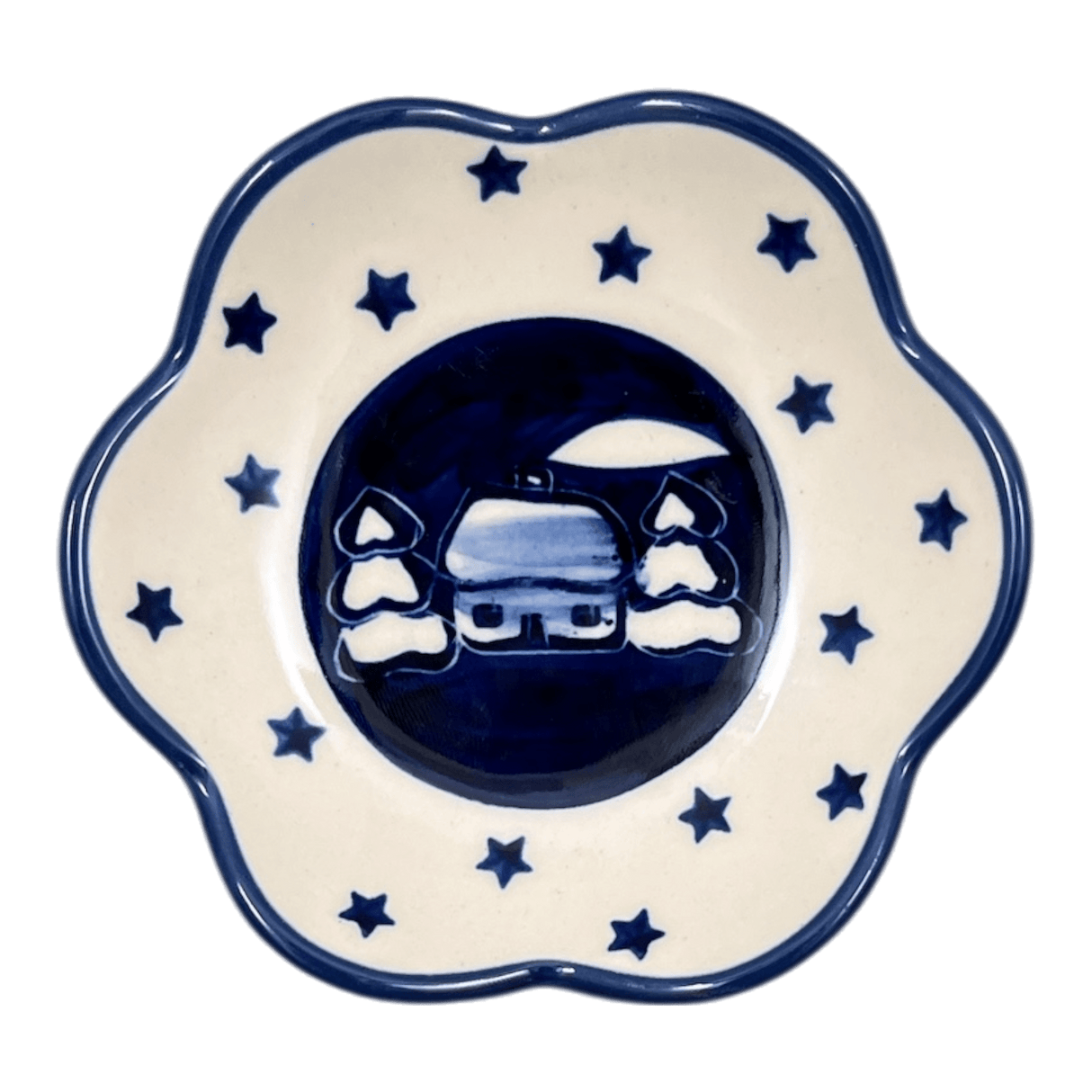 Bowl, Scalloped, Shallow, 4.25", (P205) in "Winter's Eve" by Manufaktura | P205S-IBZ