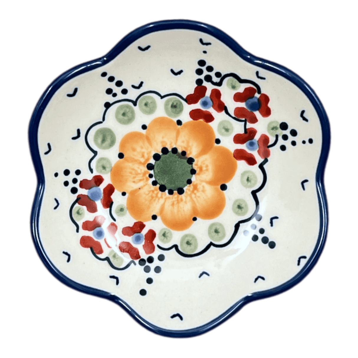 Bowl, Scalloped, Shallow, 4.25", (P205) in "Autumn Harvest" by Manufaktura | P205S-LB