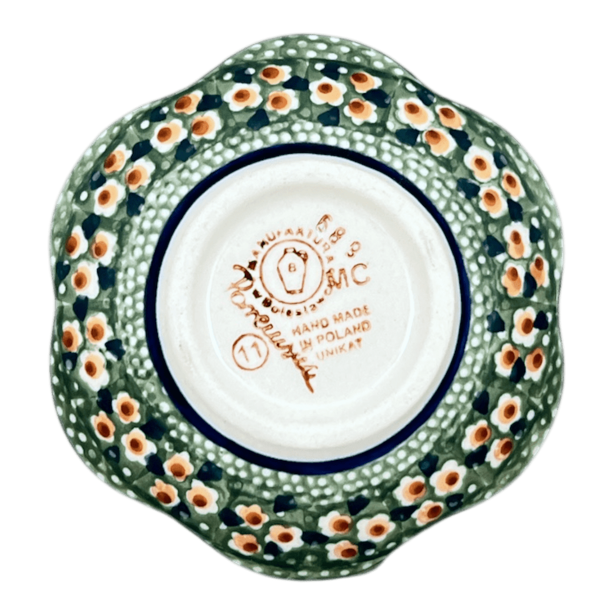 Bowl, Scalloped, Shallow, 4.25", (P205) in "Perennial Garden" by Manufaktura | P205S-LM