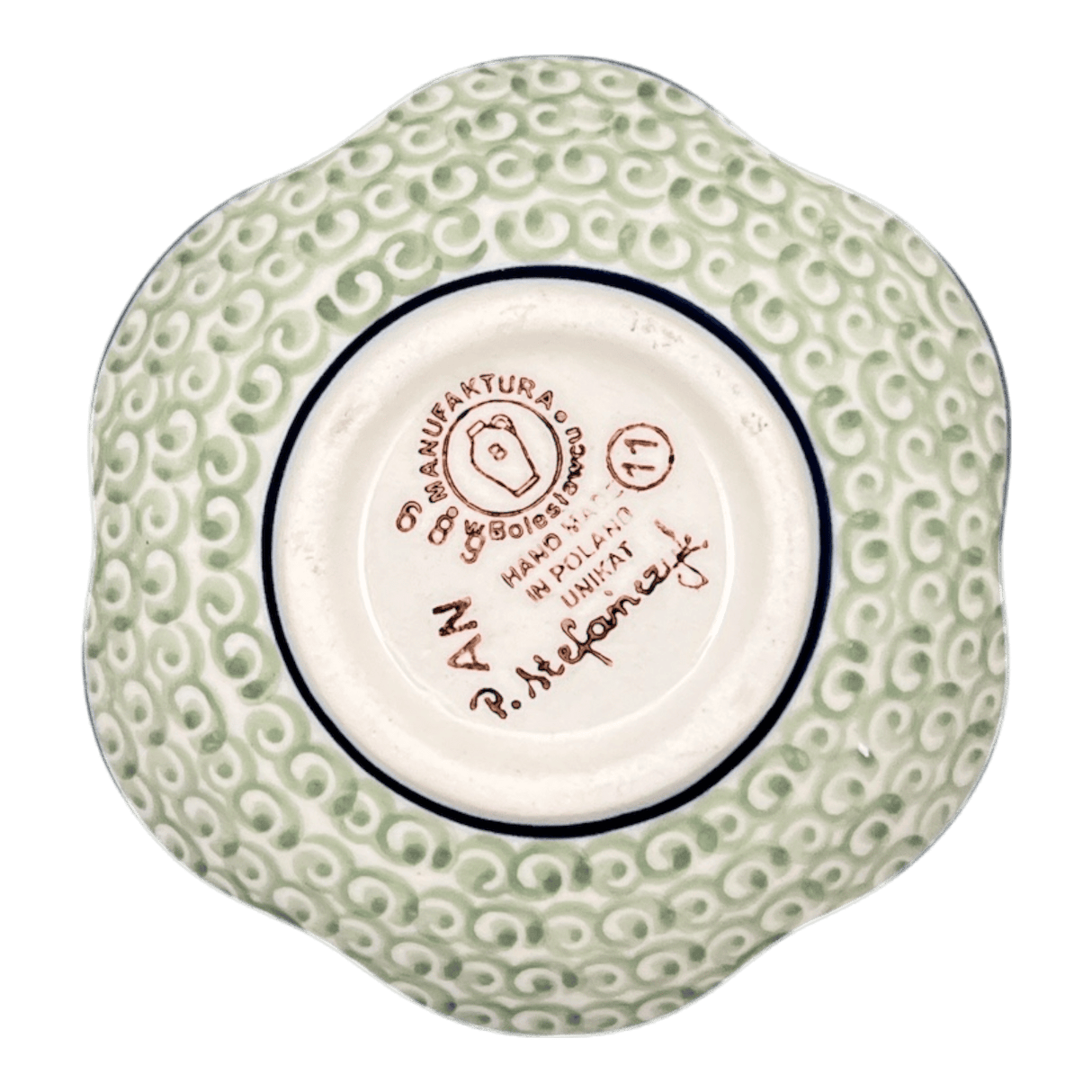 Bowl, Scalloped, Shallow, 4.25", (P205) in "Pink Poinsettia" by Manufaktura | P205S-PS14