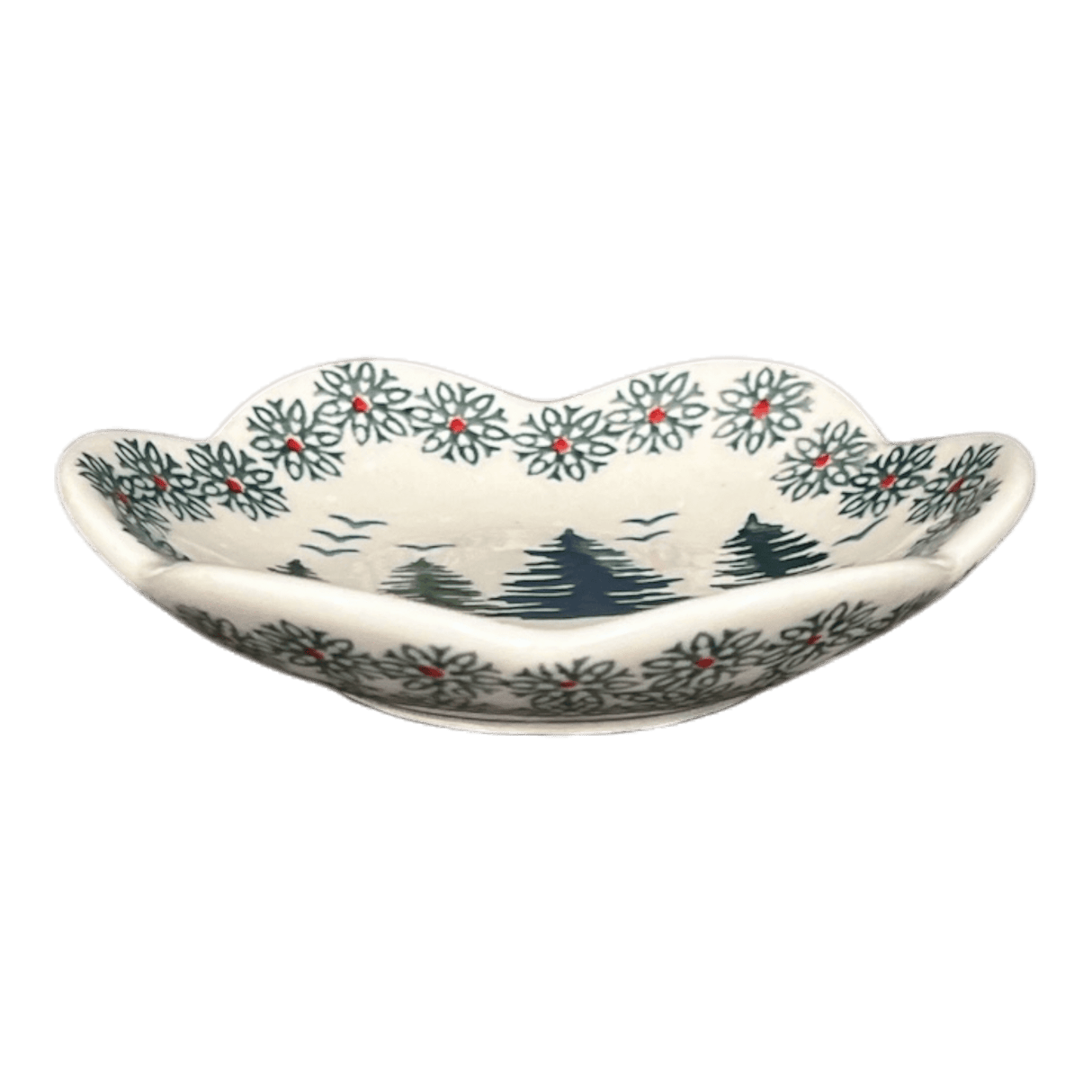 Bowl, Scalloped, Shallow, 4.25", (P205) in "Pine Forest" by Manufaktura | P205S-PS29