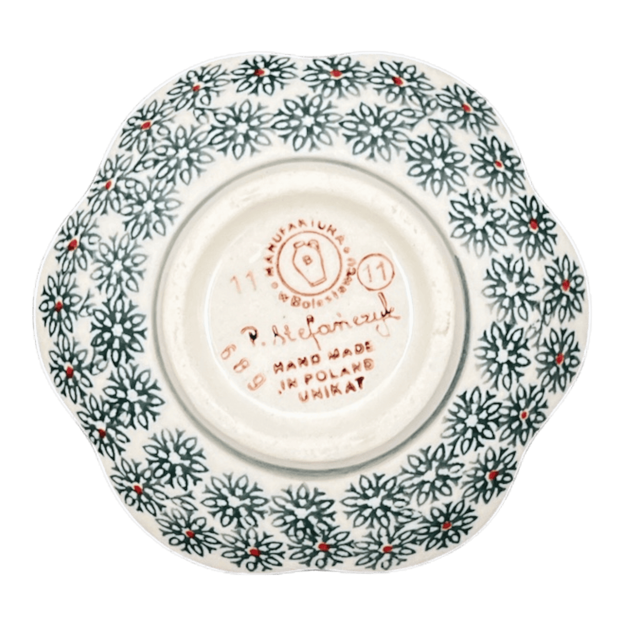 Bowl, Scalloped, Shallow, 4.25", (P205) in "Pine Forest" by Manufaktura | P205S-PS29