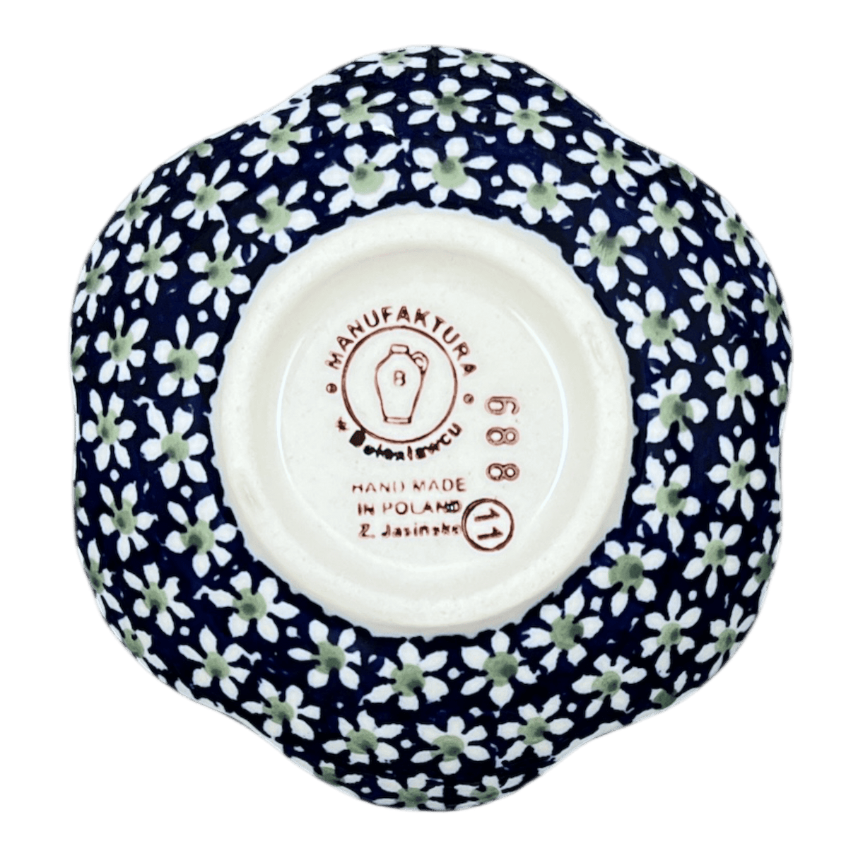 Bowl, Scalloped, Shallow, 4.25", (P205) in "Forget Me Not" by Manufaktura | P205T-ASS