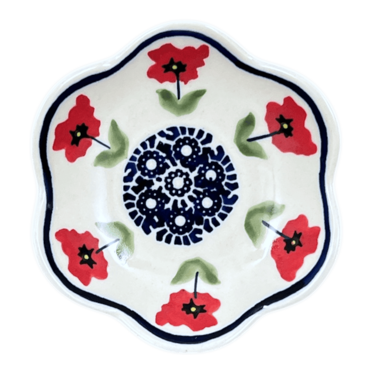 Bowl, Scalloped, Shallow, 4.25", (P205) in "Poppy Garden" by Manufaktura | P205T-EJ01