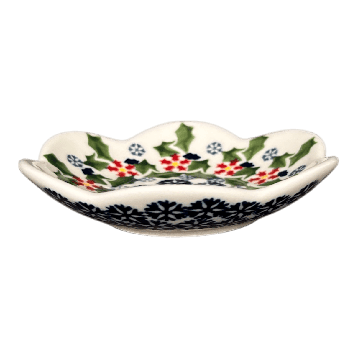 Bowl, Scalloped, Shallow, 4.25", (P205) in "Holly In Bloom" by Manufaktura | P205T-IN13