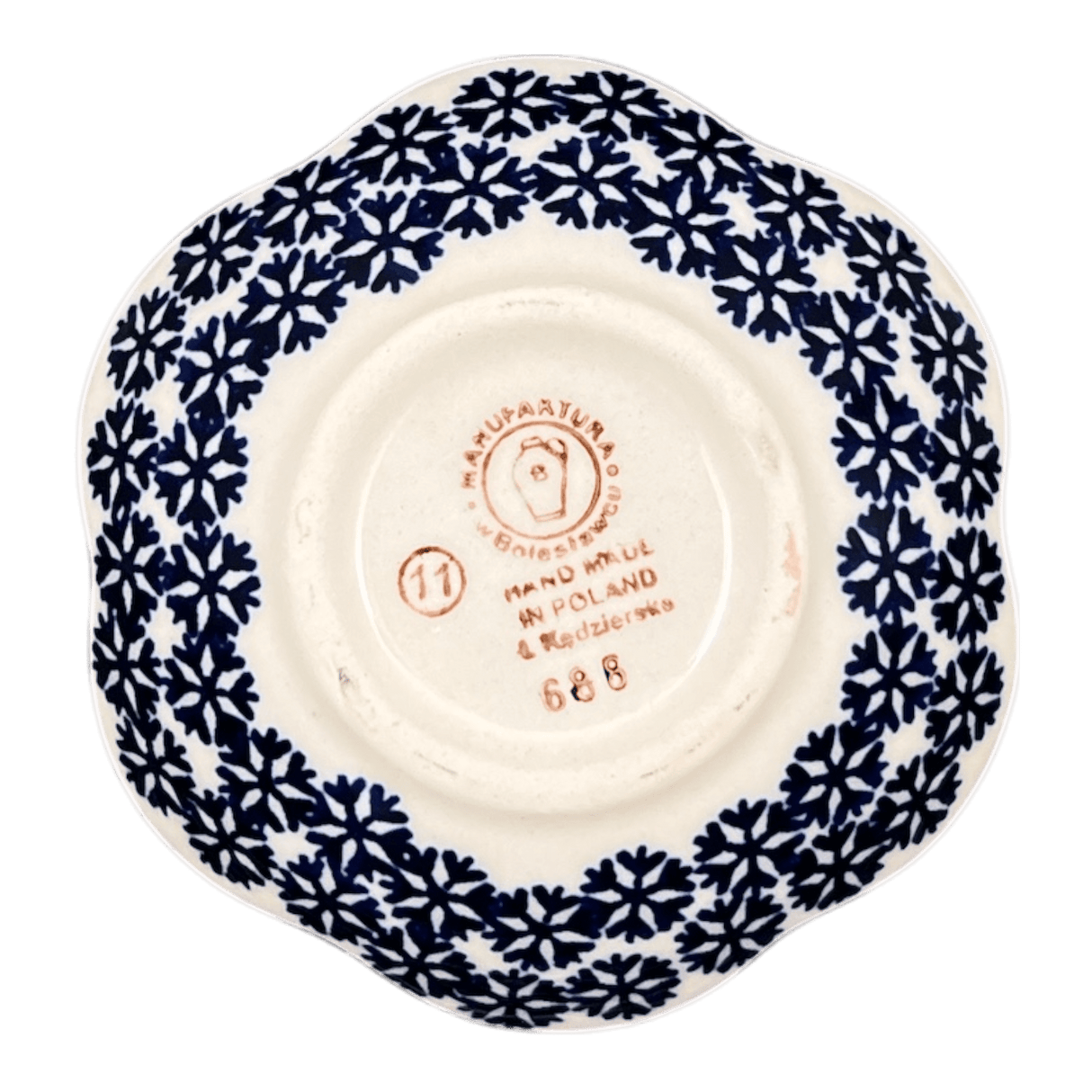 Bowl, Scalloped, Shallow, 4.25", (P205) in "Holly In Bloom" by Manufaktura | P205T-IN13