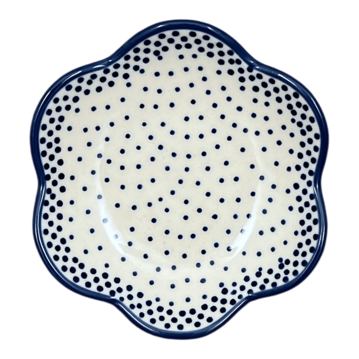 Bowl, Scalloped, Shallow, 4.25", (P205) in "Misty Blue" by Manufaktura | P205U-61A