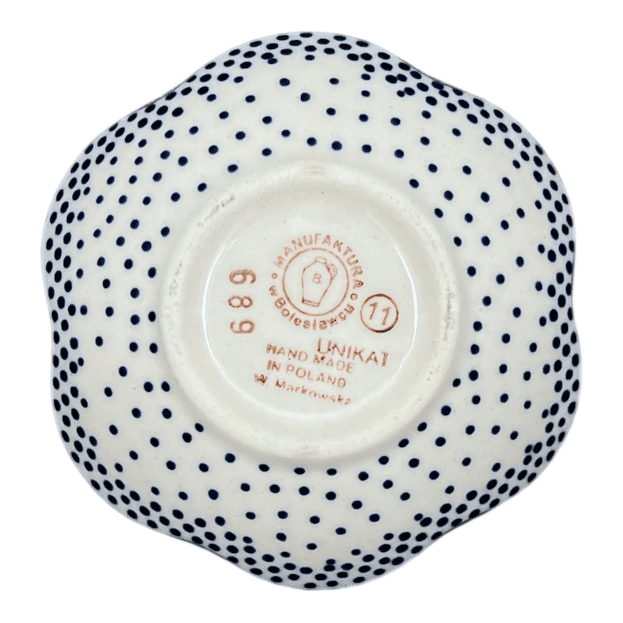 Bowl, Scalloped, Shallow, 4.25", (P205) in "Misty Blue" by Manufaktura | P205U-61A