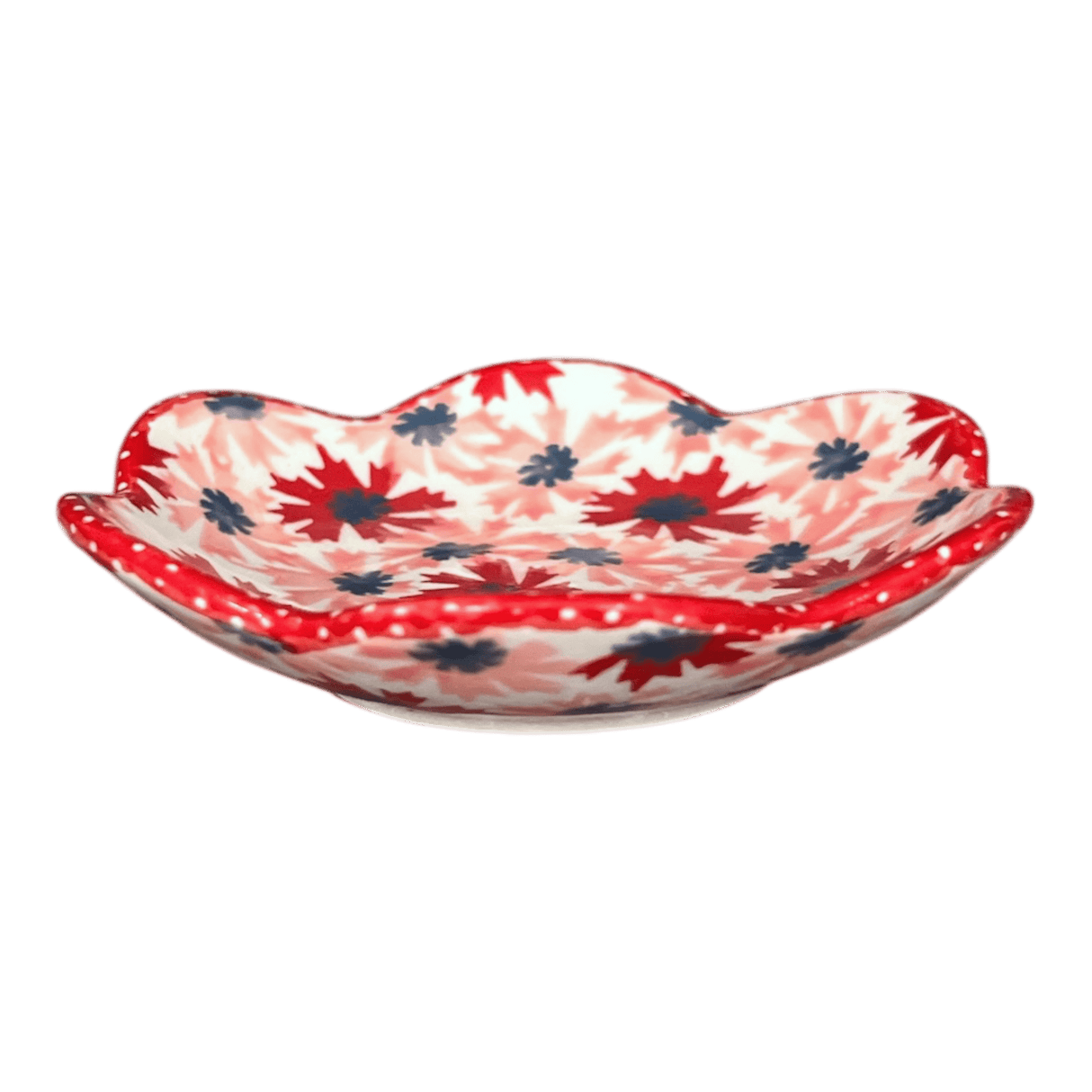 Bowl, Scalloped, Shallow, 4.25", (P205) in "Scarlet Daisy" by Manufaktura | P205U-AS73