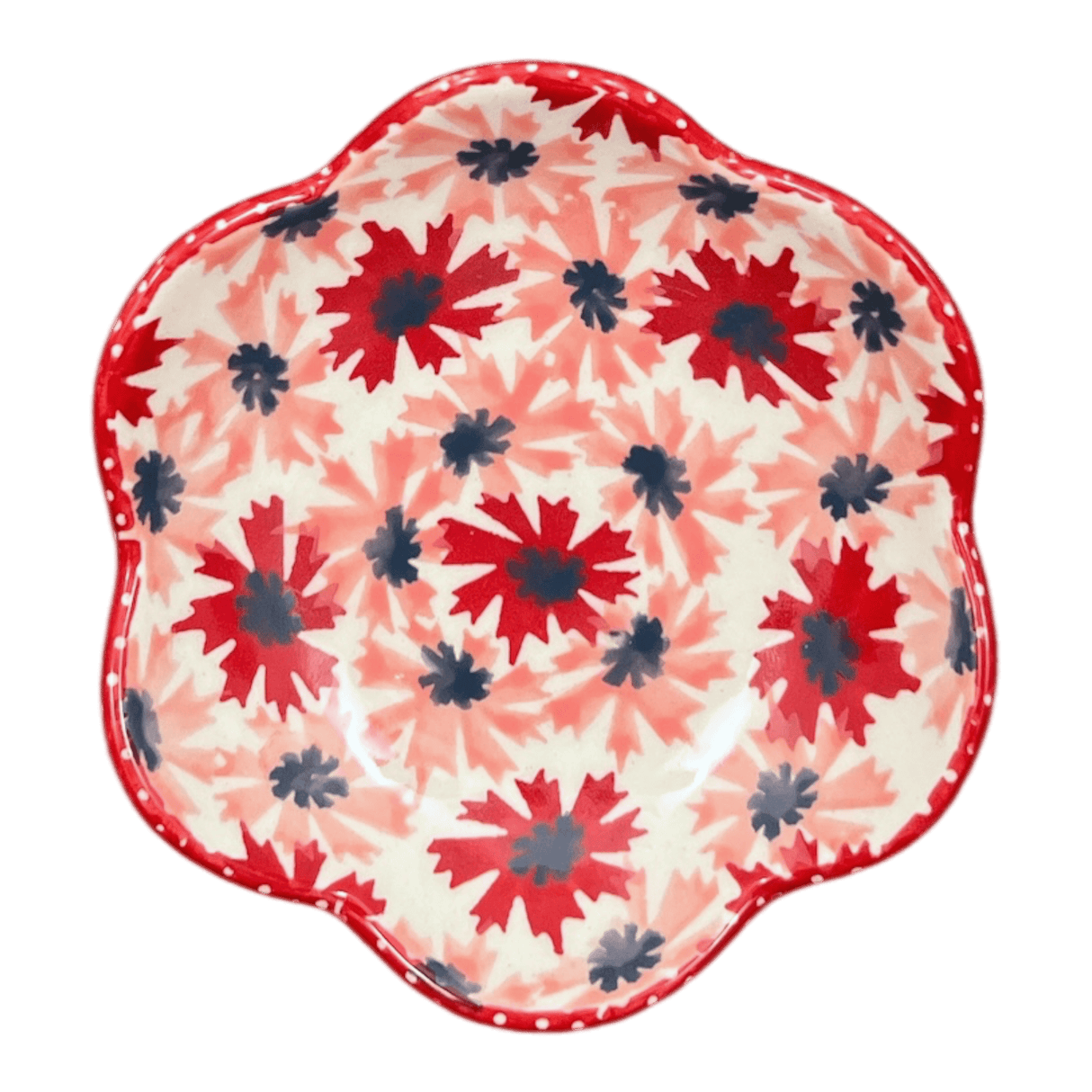 Bowl, Scalloped, Shallow, 4.25", (P205) in "Scarlet Daisy" by Manufaktura | P205U-AS73