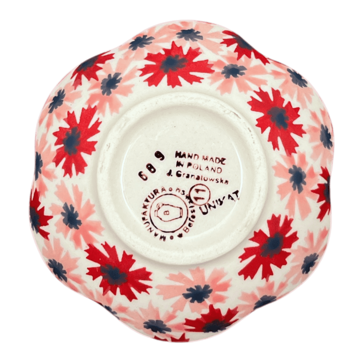 Bowl, Scalloped, Shallow, 4.25", (P205) in "Scarlet Daisy" by Manufaktura | P205U-AS73