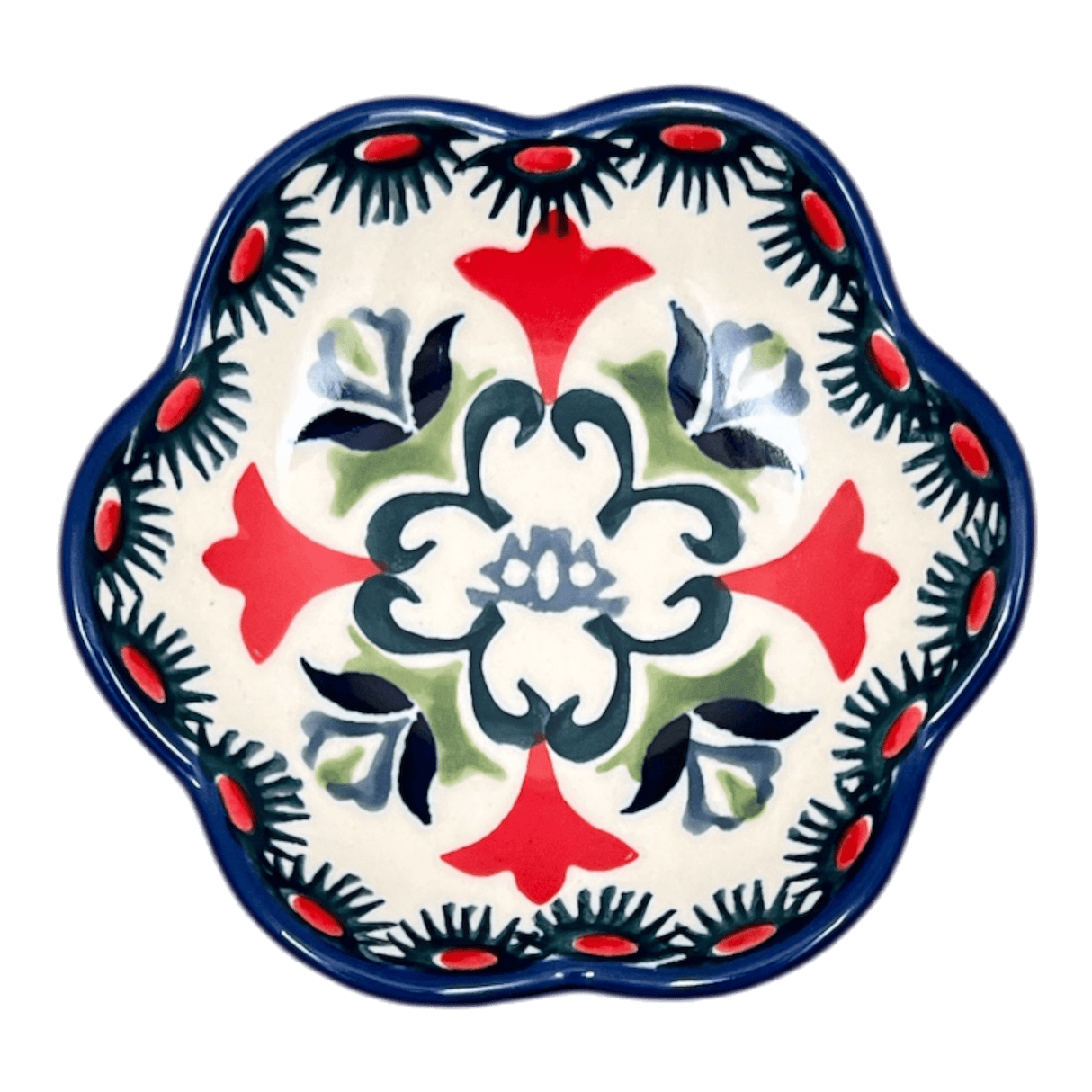 Bowl, Scalloped, Shallow, 4.25", (P205) in "Scandinavian Scarlet" by Manufaktura | P205U-P295