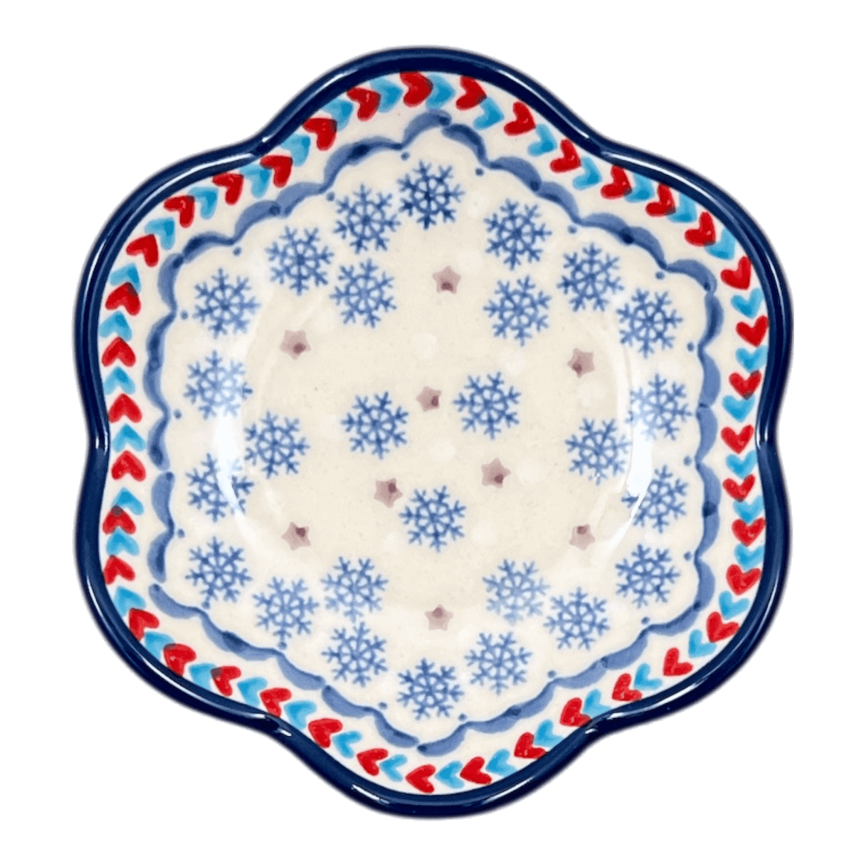 Bowl, Scalloped, Shallow, 4.25", (P205) in "Snowflake Love" by Manufaktura | P205U-PS01