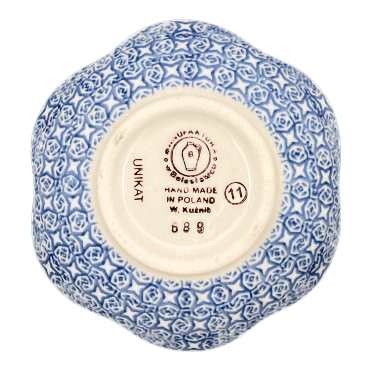 Bowl, Scalloped, Shallow, 4.25", (P205) in "Snowflake Love" by Manufaktura | P205U-PS01