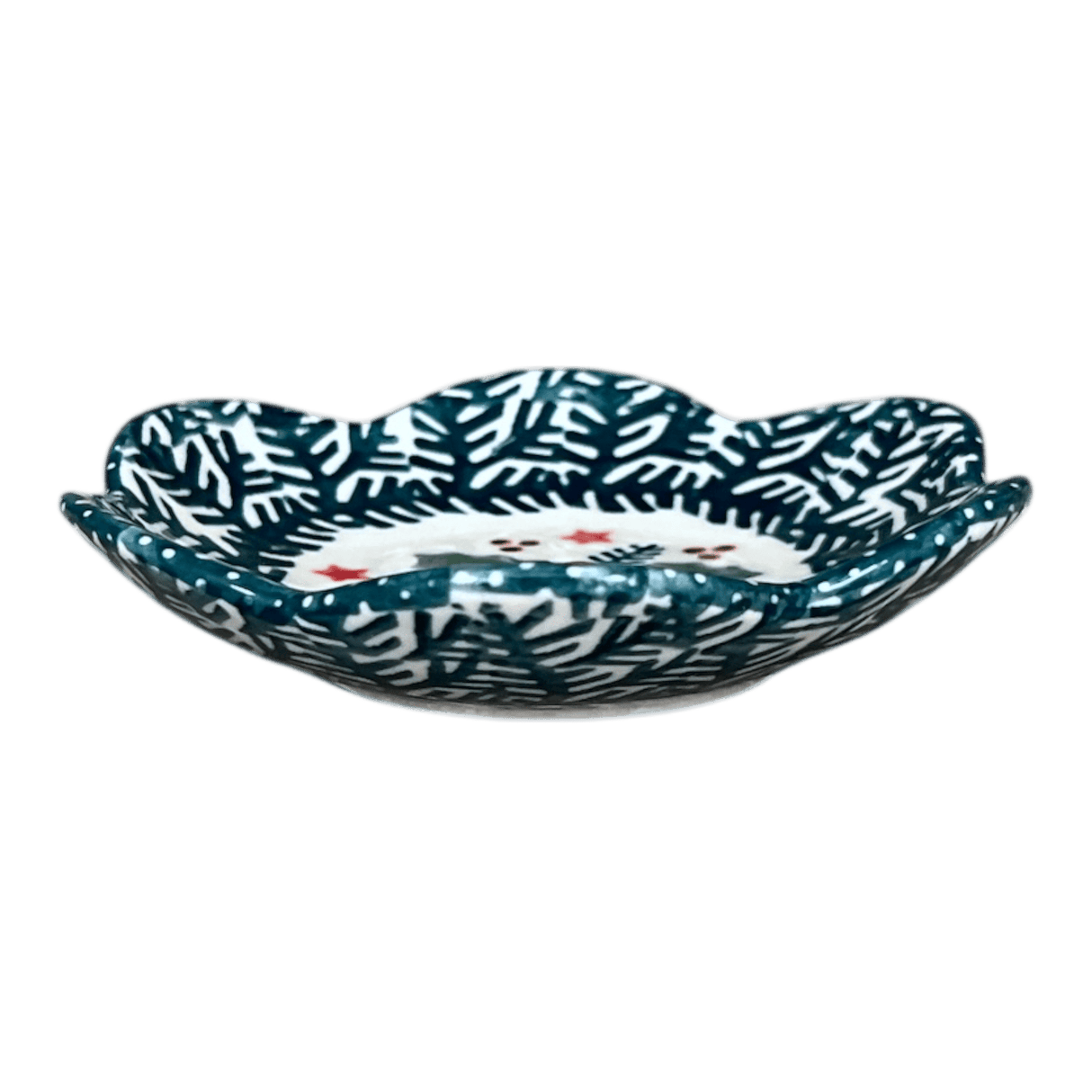 Bowl, Scalloped, Shallow, 4.25", (P205) in "Evergreen Bells" by Manufaktura | P205U-PZDG
