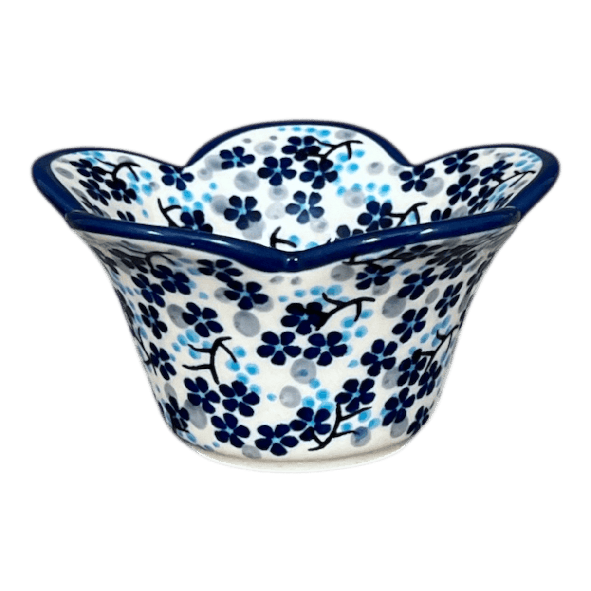 Bowl, Scalloped, 2" in "Scattered Blues" by Manufaktura | P206S-AS45