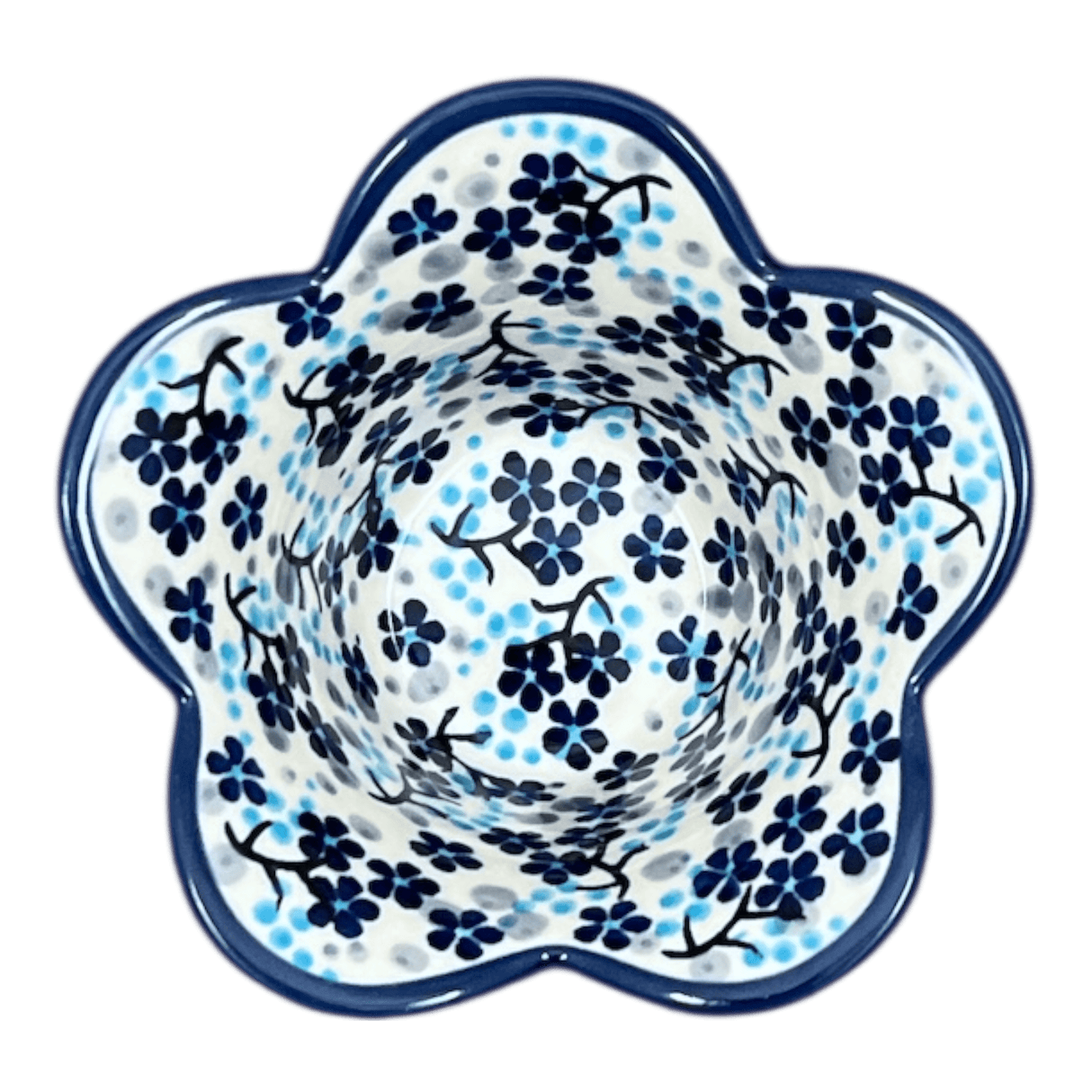 Bowl, Scalloped, 2" in "Scattered Blues" by Manufaktura | P206S-AS45