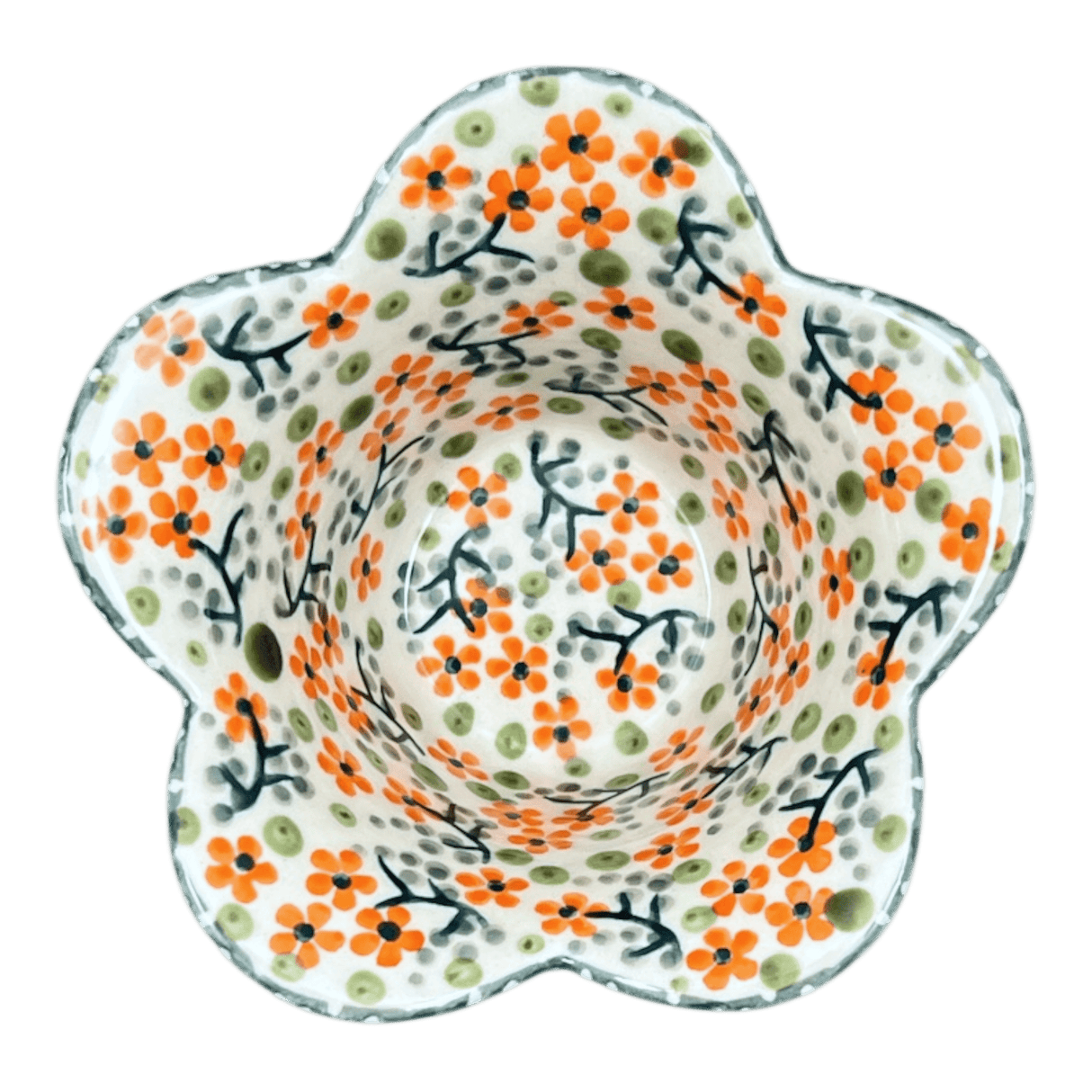 Bowl, Scalloped, 2" in "Peach Blossoms" by Manufaktura | P206S-AS46