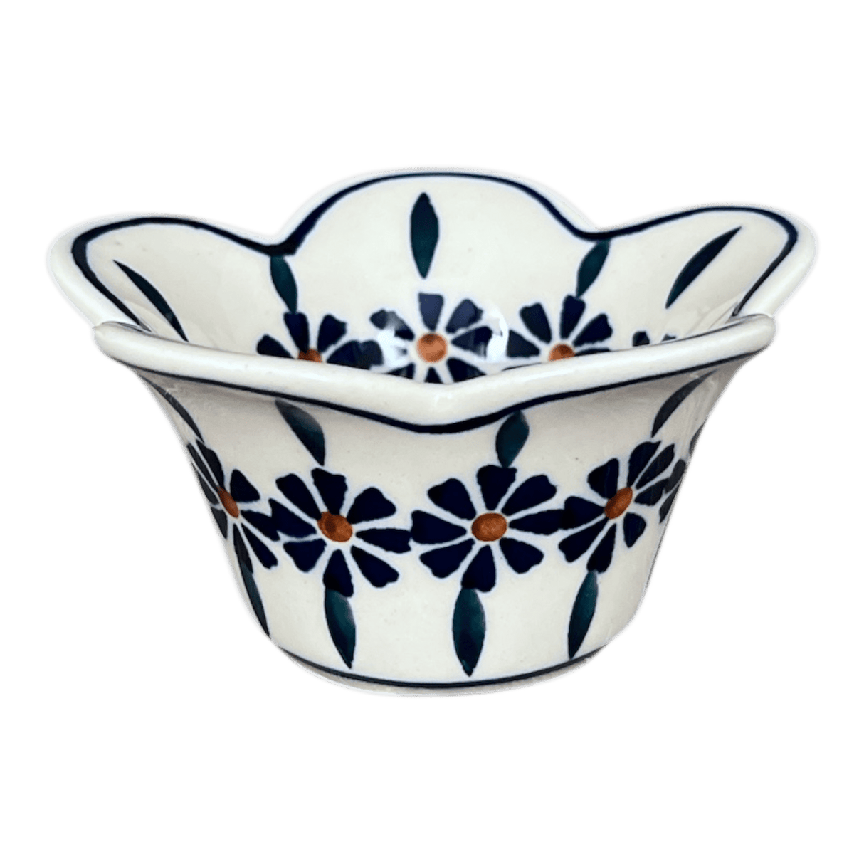 Bowl, Scalloped, 2" in "Floral Peacock" by Manufaktura | P206T-54KK