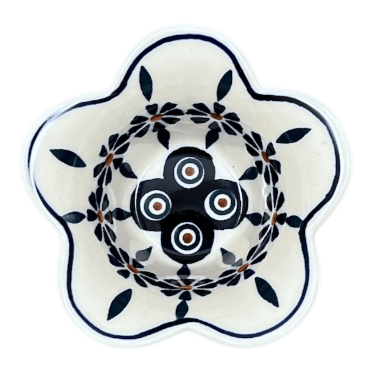 Bowl, Scalloped, 2" in "Floral Peacock" by Manufaktura | P206T-54KK