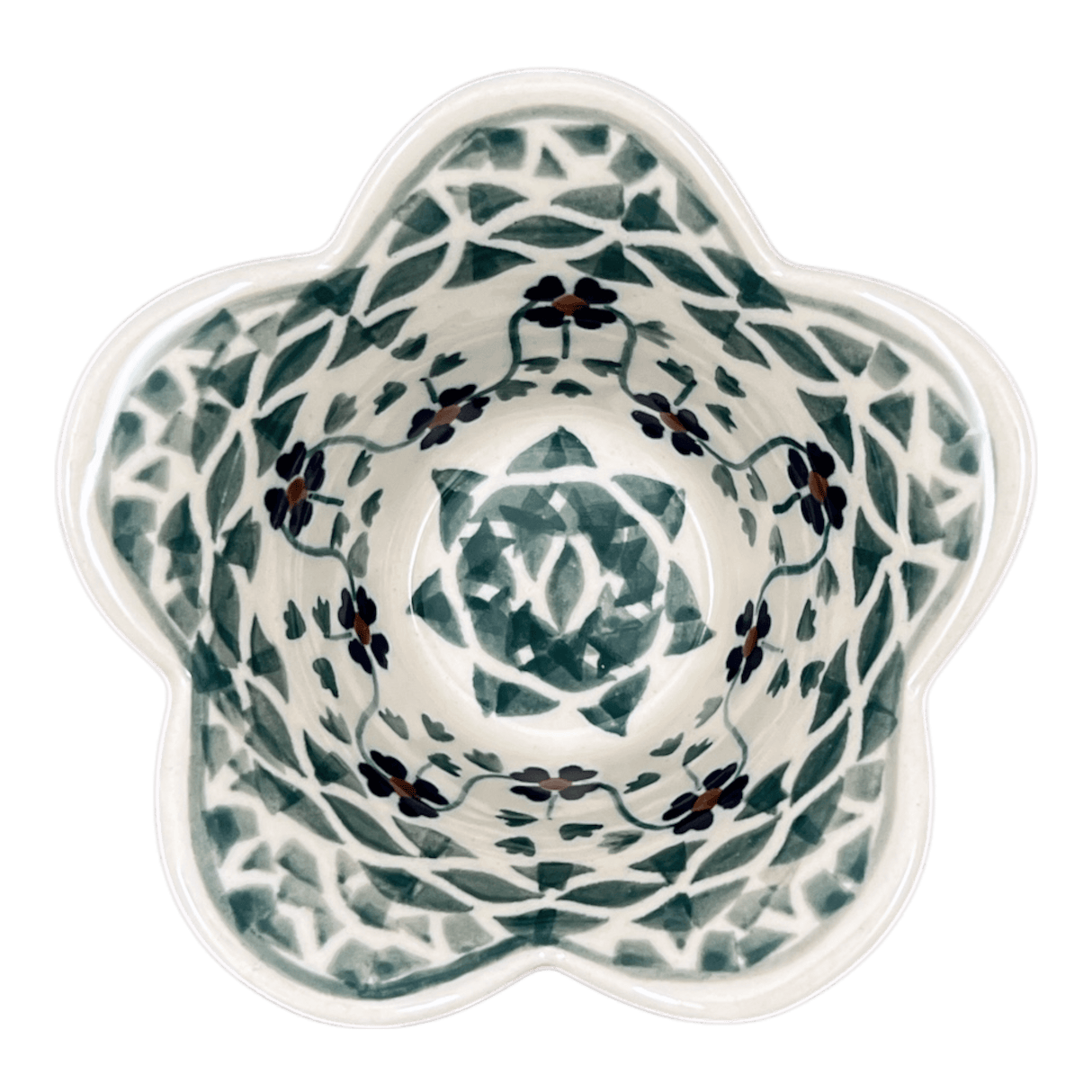 Bowl, Scalloped, 2" in "Woven Pansies" by Manufaktura | P206T-RV