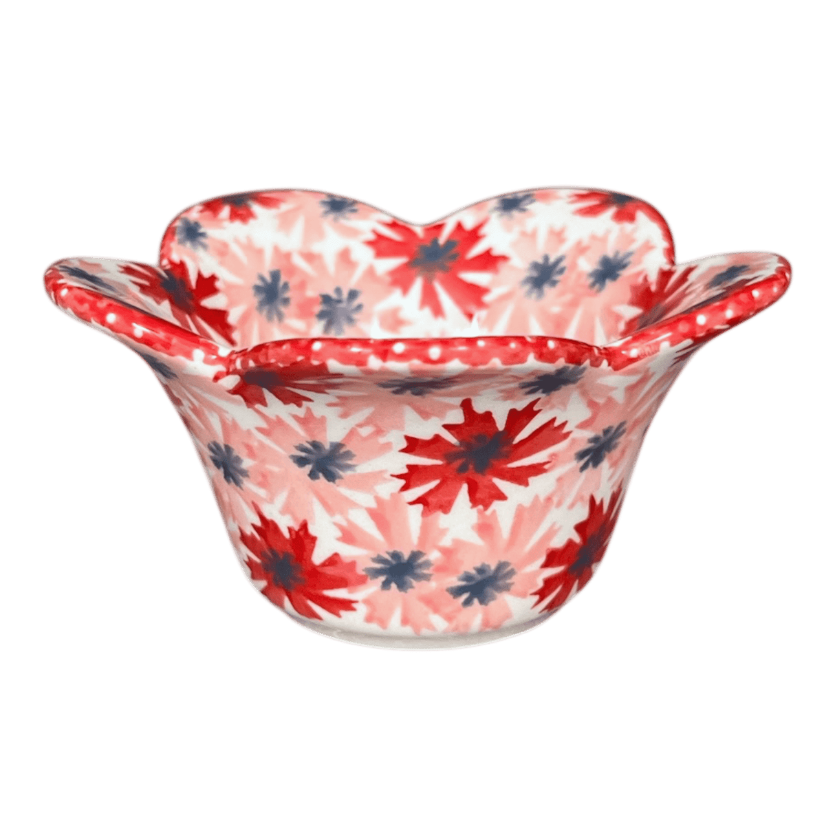 Bowl, Scalloped, 2" in "Scarlet Daisy" by Manufaktura | P206U-AS73
