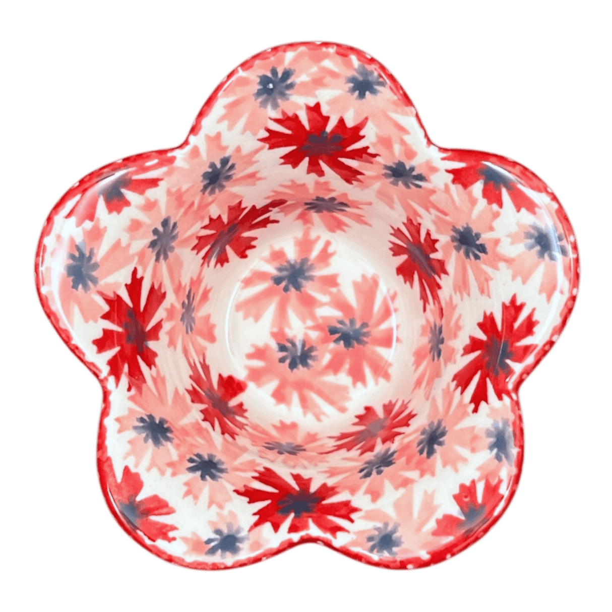 Bowl, Scalloped, 2" in "Scarlet Daisy" by Manufaktura | P206U-AS73