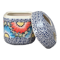 A picture of a Polish Pottery Toothbrush Holder (Fiesta) | P213U-U1 as shown at PolishPotteryOutlet.com/products/toothbrush-holder-fiesta-p213u-u1