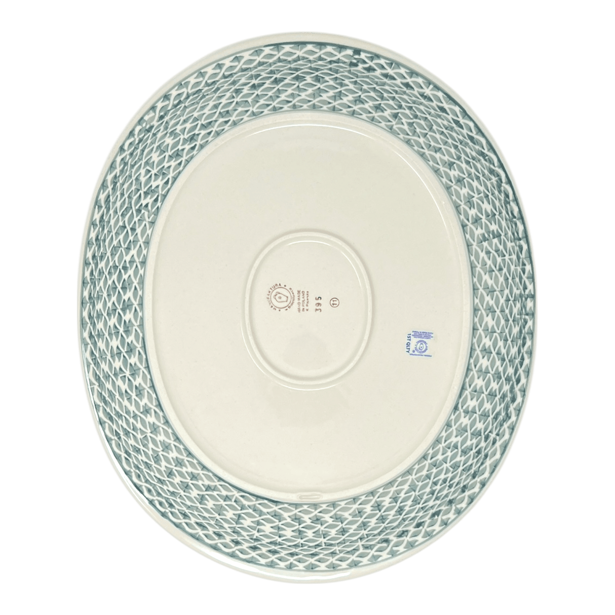 Platter, Serving, Oval, 16.5" x 13.75" in "Woven Pansies" by Manufaktura | P218T-RV