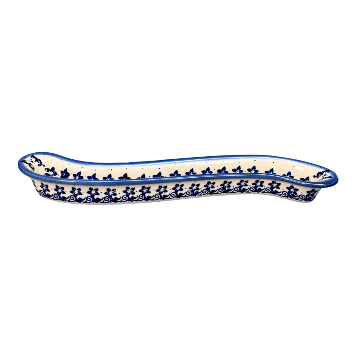 Olive Boat, Curved, 13" x 1.75" in "Butterfly Blues" by Andy | NDA132-17